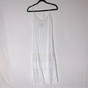 Zanzea White Semi Sheer Sun Dress W Lace Accents 6